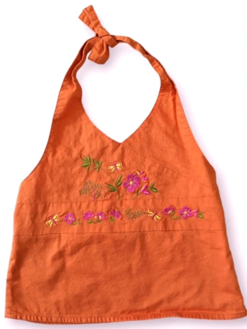 American Girl halter top Jess Meet size 8 orange floral butterflies